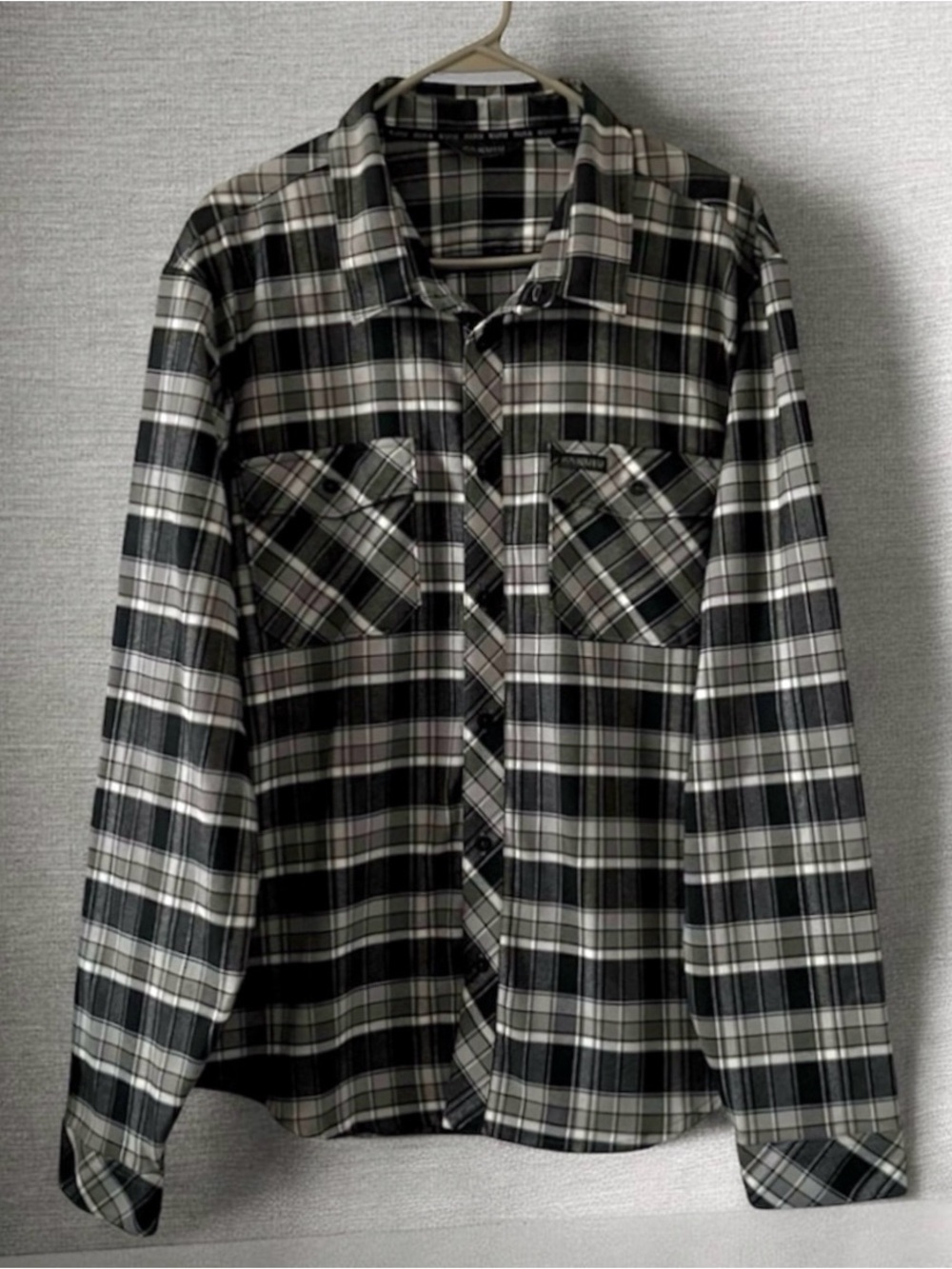 KUIU Flannel Plaid Shirt Shacket Men XXL 2XL Black Gray Hinting Camping Outdoor
